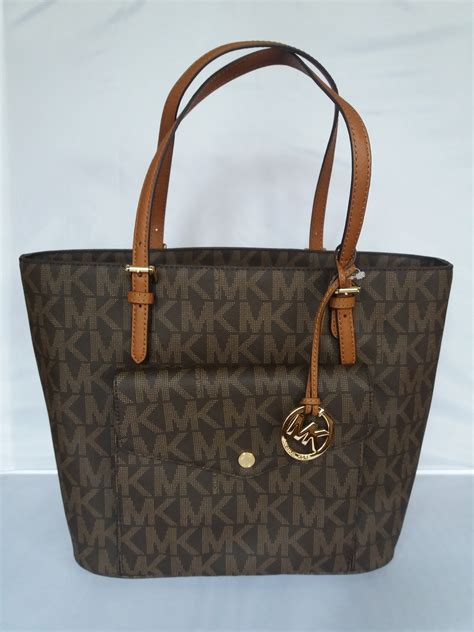 Michael kors Jet Set Item 35S6GTTT3B Brown LG PKT MF Tote 